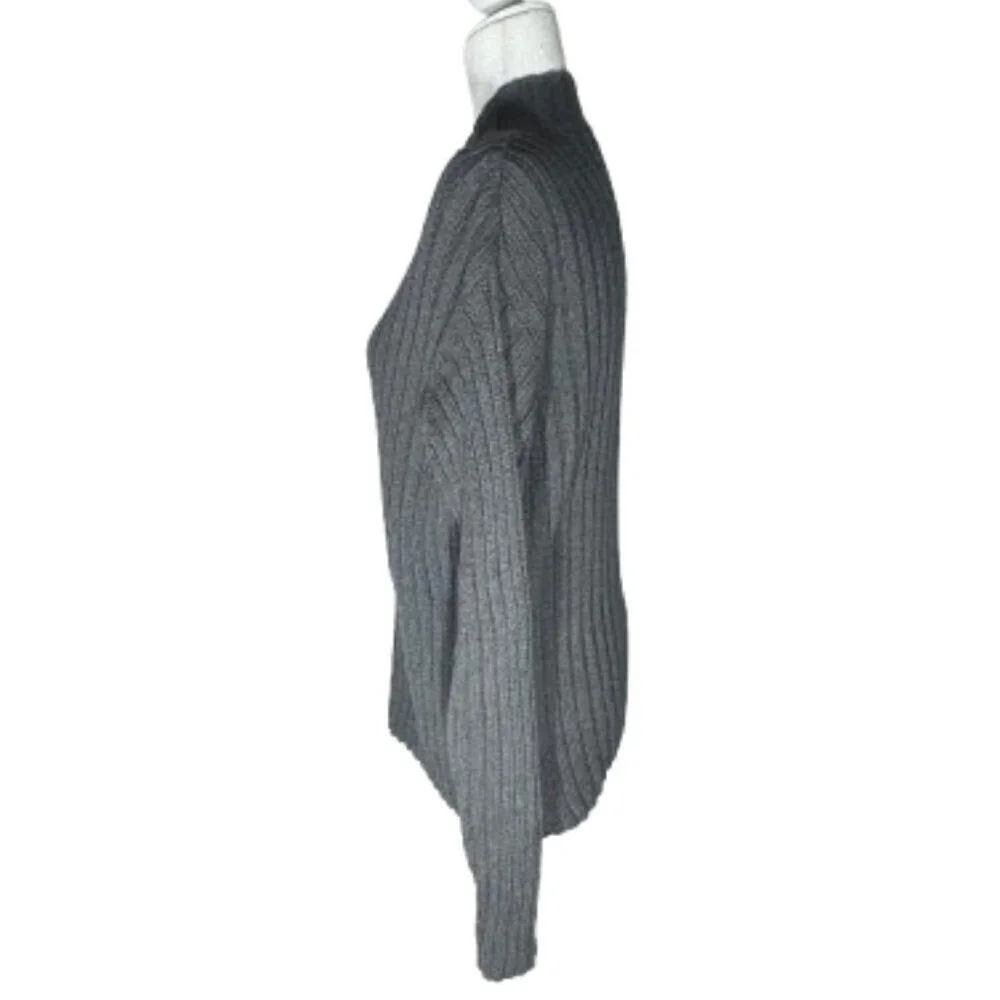 Gray Ribbed The Children's Place Long Sleeve Mock Sweater Size XL (14)